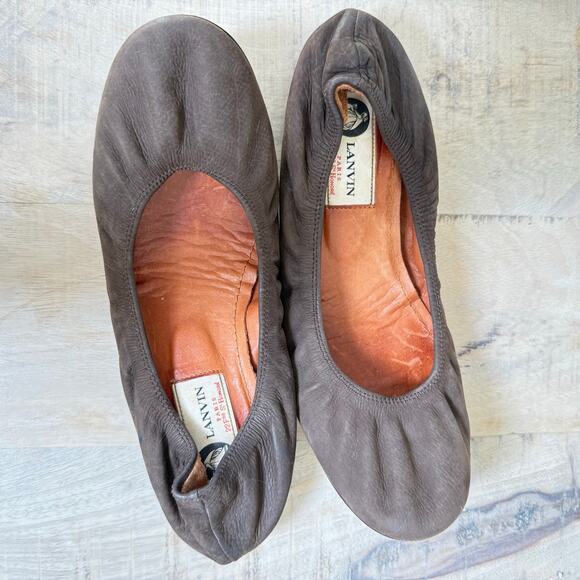 Lanvin Brown Leather Ballet Flats | Made in Italy | Size 37 | - Picture 1 of 5